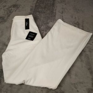 Lulus Dress Pants Women's  White Wide Leg Side Zipper Stretch Lined Size Small 4